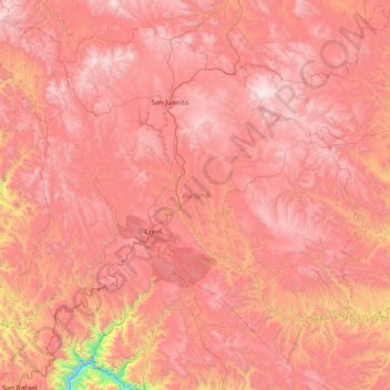 Bocoyna topographic map, elevation, terrain