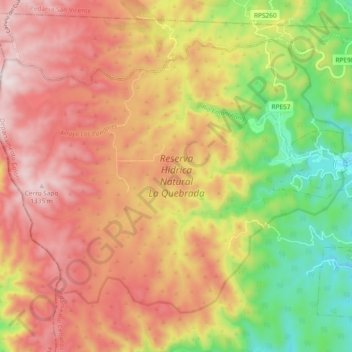 Reserva Hídrica Natural La Quebrada topographic map, elevation, terrain