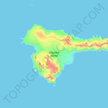 Elephant Island topographic map, elevation, terrain