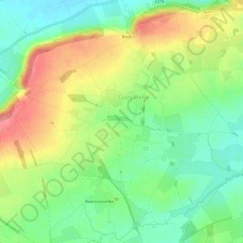 Curry Mallet topographic map, elevation, terrain