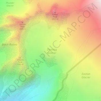 Deming Glacier topographic map, elevation, terrain