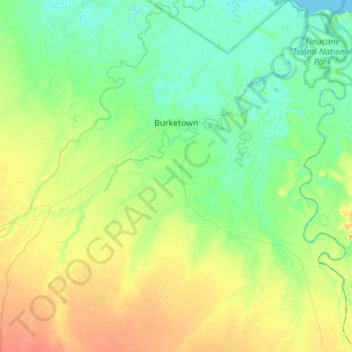 Burketown topographic map, elevation, terrain