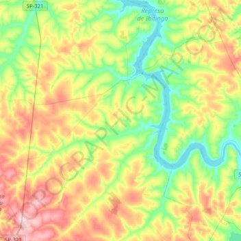 Arealva topographic map, elevation, terrain