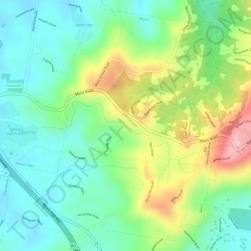 Mons topographic map, elevation, terrain