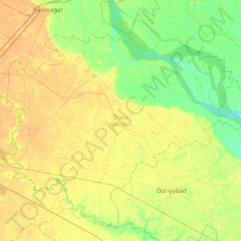 Sirauli Gauspur topographic map, elevation, terrain