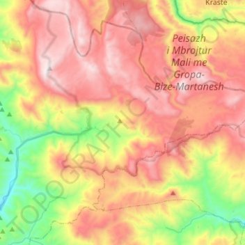 Shëngjergj topographic map, elevation, terrain