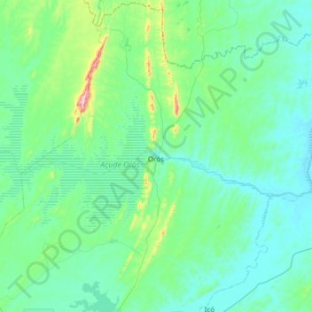 Orós topographic map, elevation, terrain