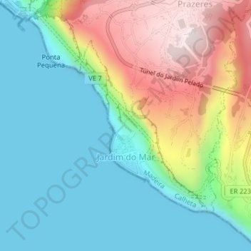 Jardim do Mar topographic map, elevation, terrain