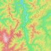 白川村 topographic map, elevation, terrain