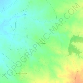 Dholka topographic map, elevation, terrain