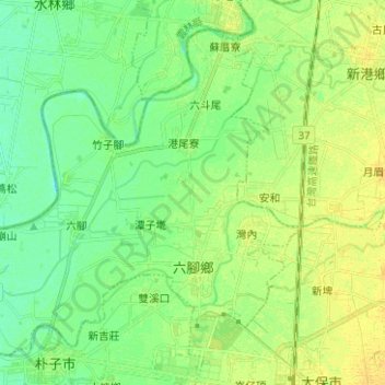 Liujiao Township topographic map, elevation, terrain