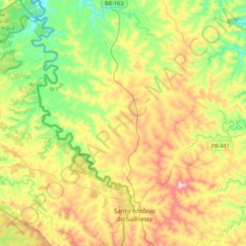 Pranchita topographic map, elevation, terrain