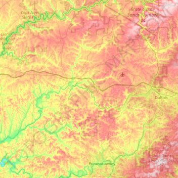 Jefferson County topographic map, elevation, terrain