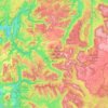 Cradle Mountain-Lake St Clair National Park topographic map, elevation, terrain