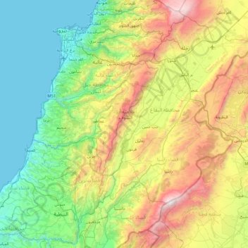 Litani topographic map, elevation, terrain