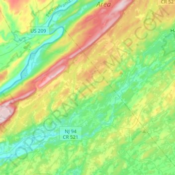 Hardwick Township topographic map, elevation, terrain