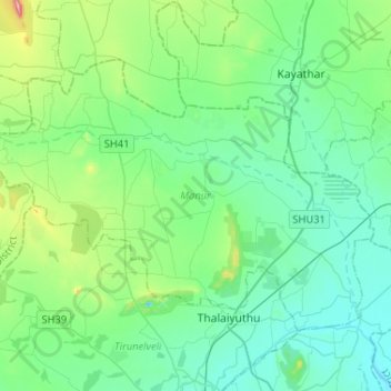 Manur topographic map, elevation, terrain