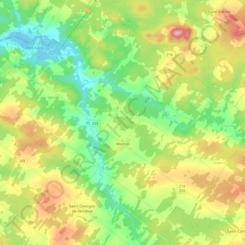 Wotton topographic map, elevation, terrain