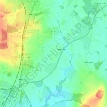 Astley topographic map, elevation, terrain