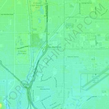 Los Alamitos topographic map, elevation, terrain