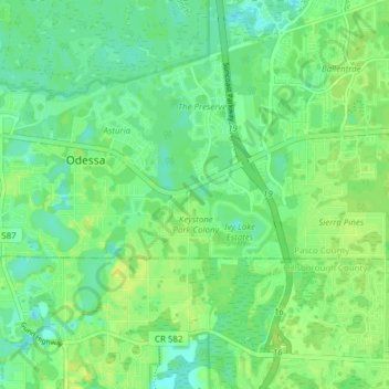 Odessa topographic map, elevation, terrain