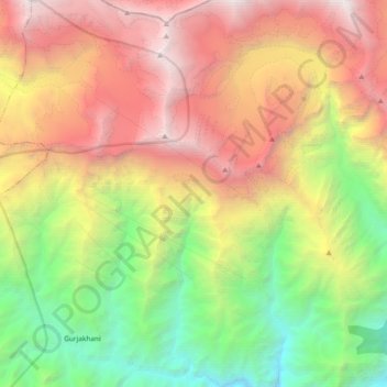 Gurja - Mudi topographic map, elevation, terrain