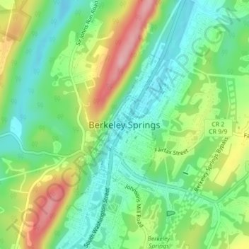 Bath (Berkeley Springs) topographic map, elevation, terrain