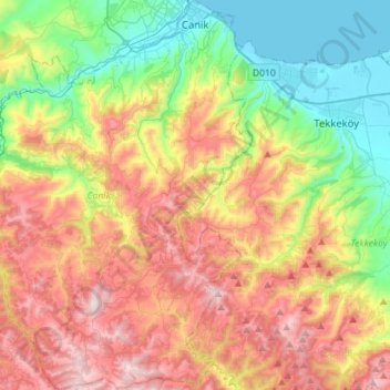 Canik topographic map, elevation, terrain