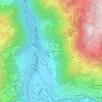 Gemeinde Faggen topographic map, elevation, terrain