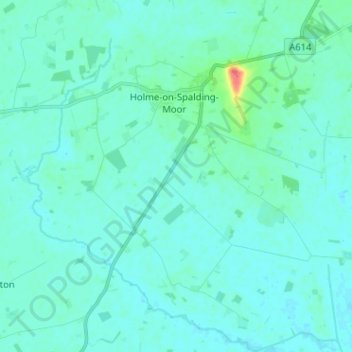 Holme upon Spalding Moor topographic map, elevation, terrain