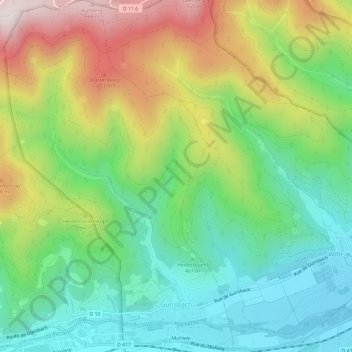 Günsbach topographic map, elevation, terrain