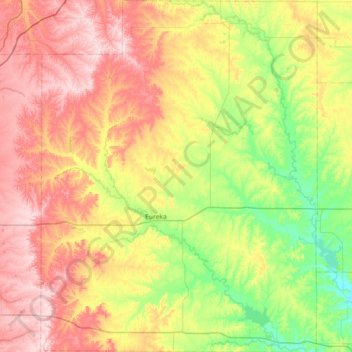Greenwood County topographic map, elevation, terrain