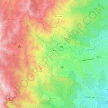 Tanti topographic map, elevation, terrain