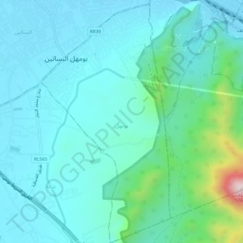 بومهل topographic map, elevation, terrain