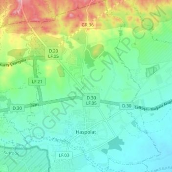 Mia Milia topographic map, elevation, terrain