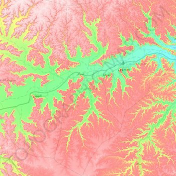 Shibam topographic map, elevation, terrain