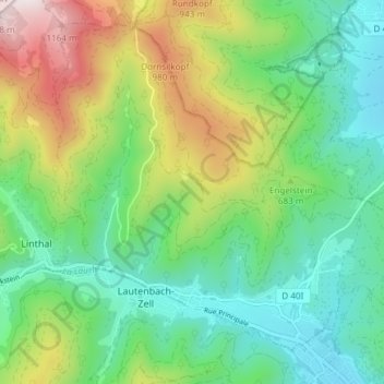 Lautenbach topographic map, elevation, terrain