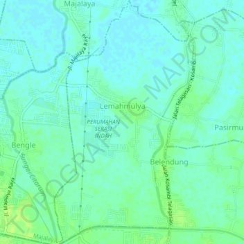 Lemahmulya topographic map, elevation, terrain