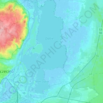 Dąbie topographic map, elevation, terrain