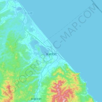 Hamatonbetsu topographic map, elevation, terrain