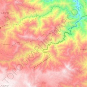 Río Quisil topographic map, elevation, terrain