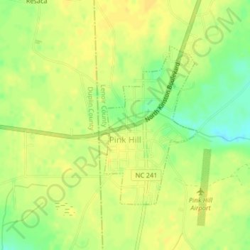 Pink Hill topographic map, elevation, terrain