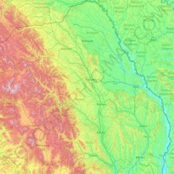 North East topographic map, elevation, terrain