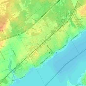 Prescott topographic map, elevation, terrain