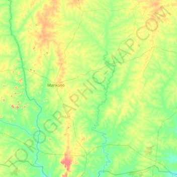 Mankono topographic map, elevation, terrain