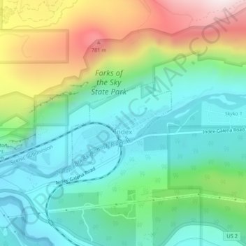 Index topographic map, elevation, terrain