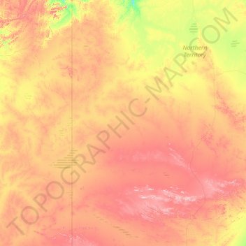 Central Desert Region topographic map, elevation, terrain