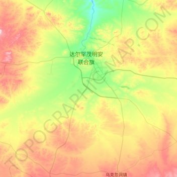 Bailingmiao topographic map, elevation, terrain