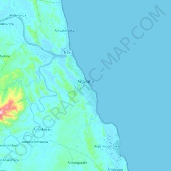 Antalaha topographic map, elevation, terrain