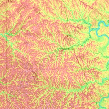 Greene County topographic map, elevation, terrain